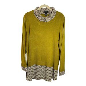 Investments Retro Green Shirttail Sweater